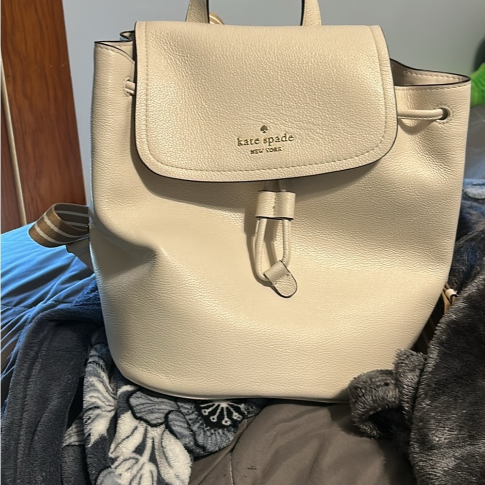 Kate Spade Beige Leather Backpack